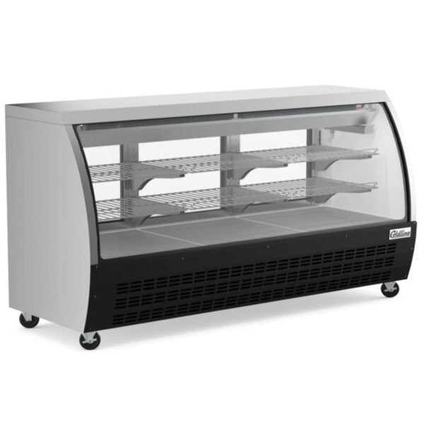 Coldline DC80-B 80" Refrigerated Curved Glass Deli Meat Display Case, Black Side View