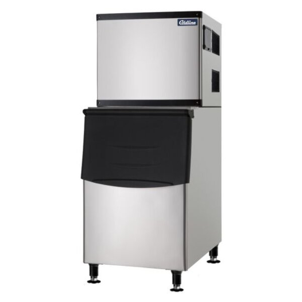 Coldline ICE550M-HA 30" 550 lb. Modular Half Cube Air Cooled Ice Machine with 375 lb. Bin Side View
