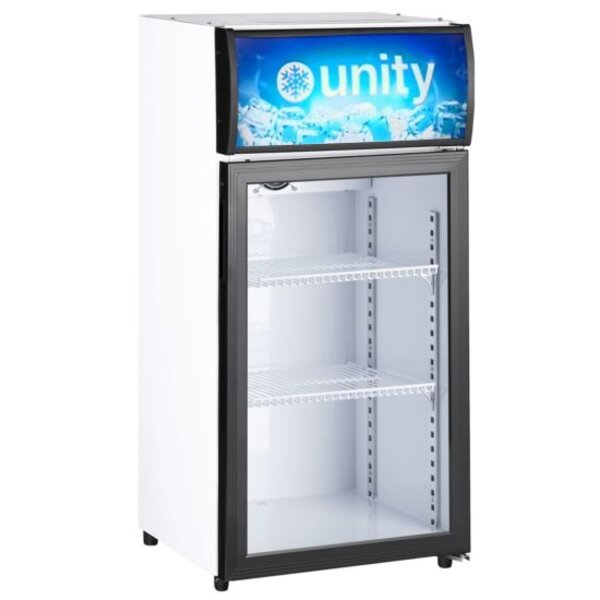 2 Adjustable Shelves Digital Temperature Control Double Glazed Door Brilliant Interior LED Light Side View