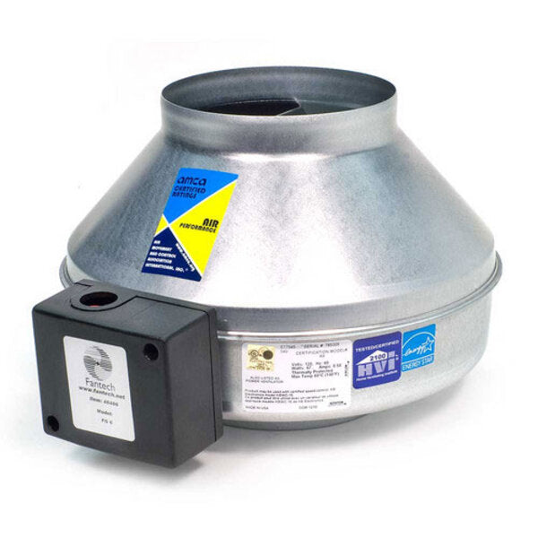 Fantech FG 10 10" Inline Centrifugal Fan - 480 CFM @.2" SP Side View