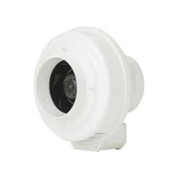 Fantech FR140 6" Inline Centrifugal Fan - Resin Housing Side View