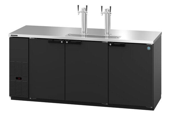 Hoshizaki Three Section Refrigerator Black Vinyl Double Tap Kegerator, View on the Right