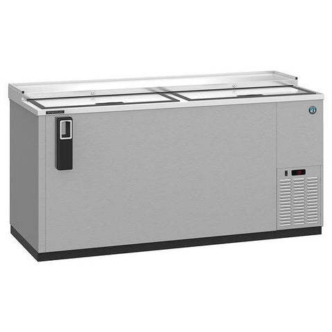 Hoshizaki Horizontal Refrigerator, Two Section Stainless Steel Bottle Cooler, View on the Left