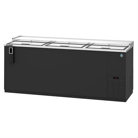 Hoshizaki 80" Horizontal Refrigerator, Three Section Black Vinyl Bottle Cooler, View on the Right