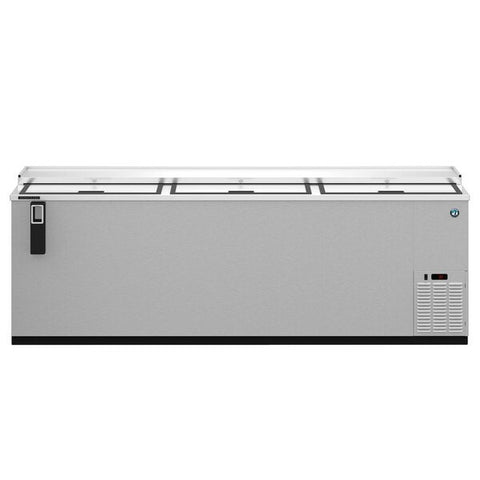 Hoshizaki 95" Horizontal Refrigerator, Three Section Stainless Steel Bottle Cooler, Front View