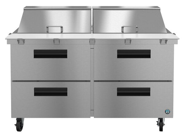 Hoshizaki 60” 4 Drawer Mega Top Stainless Steel Refrigerated Sandwich Prep Table Front View