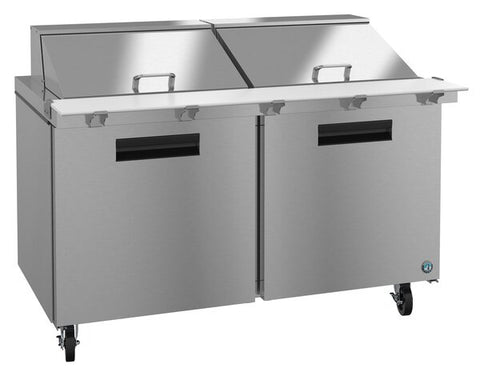 Hoshizaki 60” 2 Door Mega Top Stainless Steel Refrigerated Sandwich Prep Table From The Left