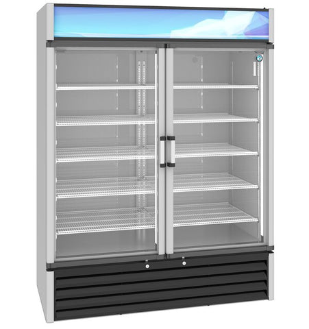 Hoshizaki Two Section Glass Door Refrigerated Merchandiser View From The Left