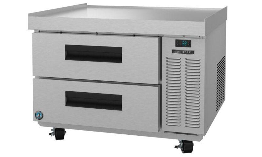 Hoshizaki CR36A 36 1/2" Refrigerator Single Section Chef Base Prep Table, 2 Stainless Drawer