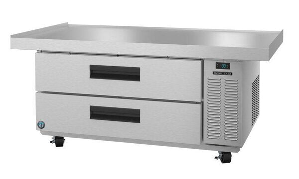 Hoshizaki Single Section Refrigerator Chef Base Prep Table, 2 Stainless Drawer Front View 