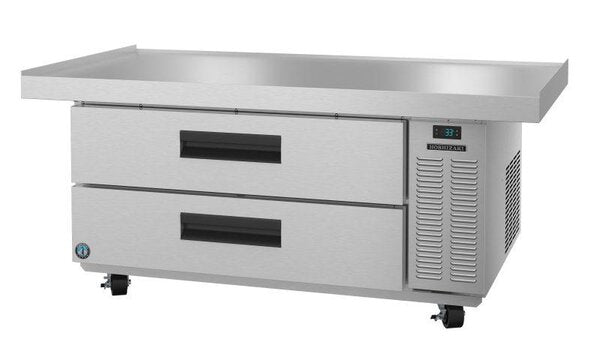 Hoshizaki Single Section Refrigerator Chef Base Prep Table, 2 Stainless Drawer Front View