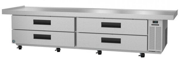 Hoshizaki Two Section Refrigerator Chef Base Prep Table, 2 Stainless Drawer Front View
