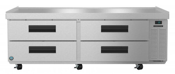 Hoshizaki Two Section Refrigerator Chef Base Prep Table, 2 Stainless Drawer Front View