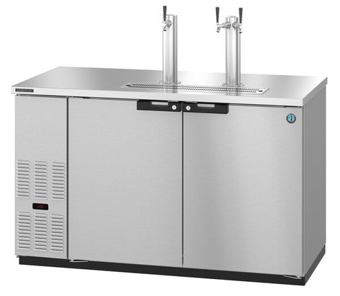 Hoshizaki Two Section Refrigerator Stainless Steel Single/Double Tap Kegerator, View on the Right