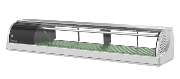 Hoshizaki Curved Glass Refrigerated Sushi Display Case, Left Side Condenser View On The Left