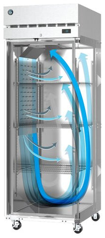 Hoshizaki Single Section Upright Reach-In Freezer View Schematically