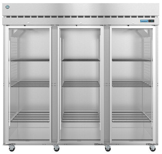 Hoshizaki R3A-HG 82 1/2" Three Section Upright Refrigerator, Half Glass Doors with Lock