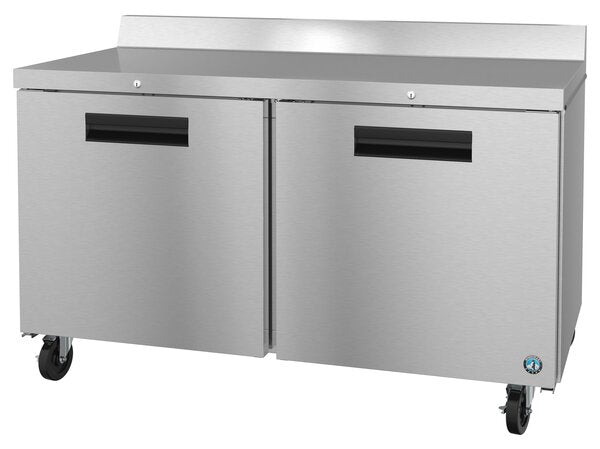Hoshizaki 60" Two Door Worktop Refrigerator, Stainless Doors With Lock, View on the Right