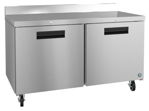 Hoshizaki 60" Two Door Worktop Refrigerator, Stainless Doors With Lock, View on the Left