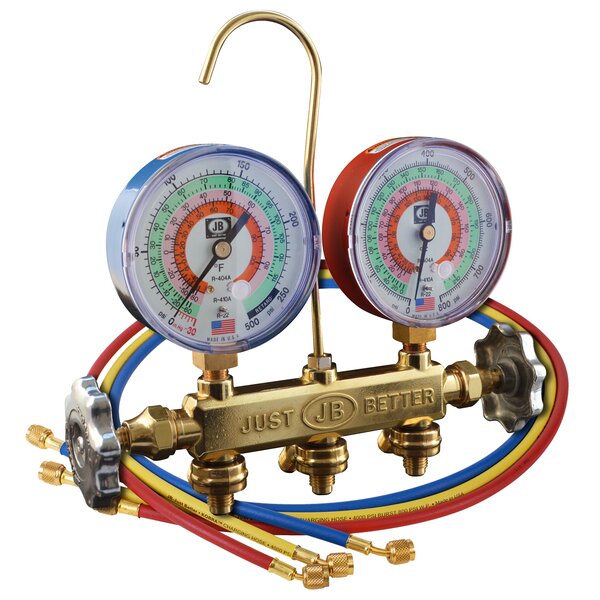 JB 22233 Patriot R22/R404A/R410A Manifold Side View