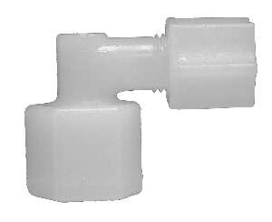 3/8 Comp x 1/4 Fip White Nylon Female Elbow qt