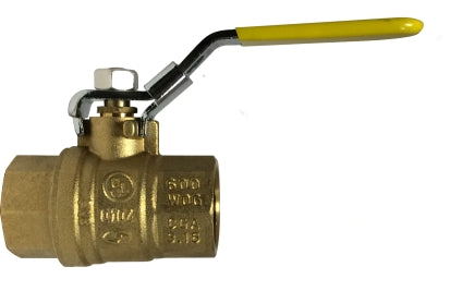 1-1/4" FIP X FIP Brass Full Port Locking Handle Ball Valve
