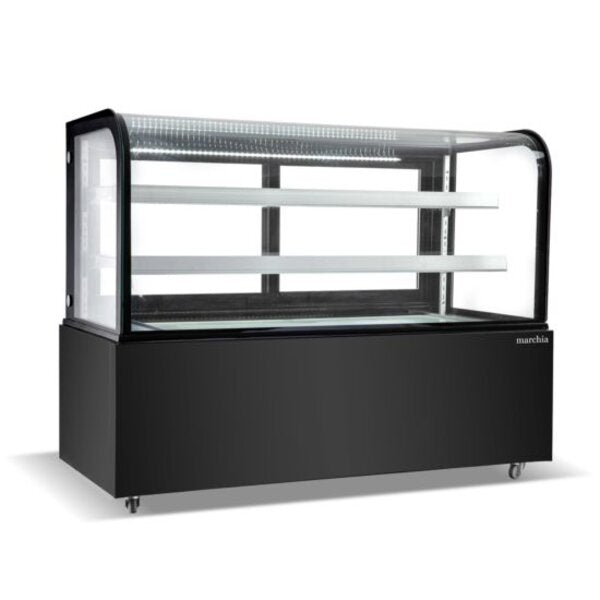 Marchia MB60-B 60" Black Curved Glass Refrigerated Bakery Display Case Side View