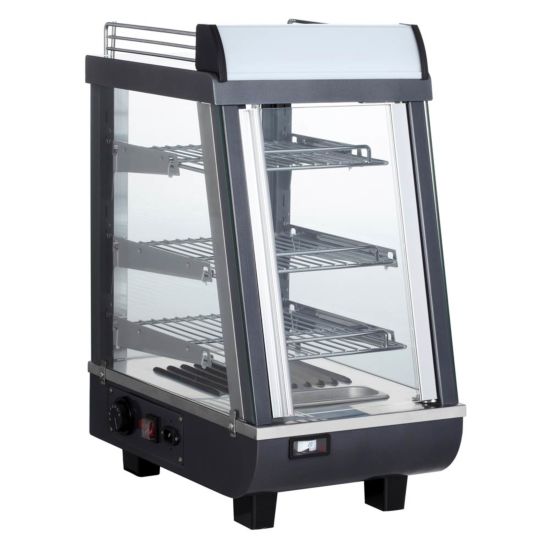 Marchia MHCC76 14" Heated Countertop Display Front, Rear Doors Side View