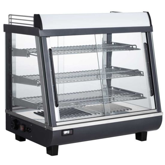 Marchia MHCC96 27" Heated Countertop Display Front, Rear Doors Side View