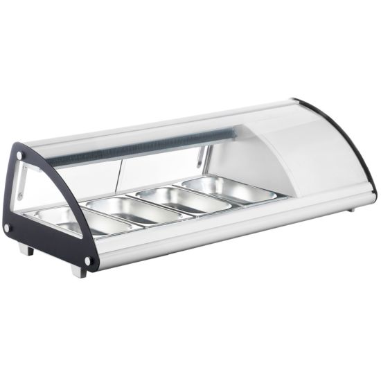 Marchia MSU40S 45" Refrigerated 4-Pan Sushi Display Case, Silver Side View