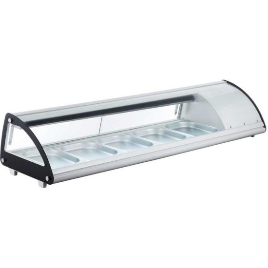 Marchia MSU60S 58" Refrigerated 6-Pan Sushi Display Case, Silver