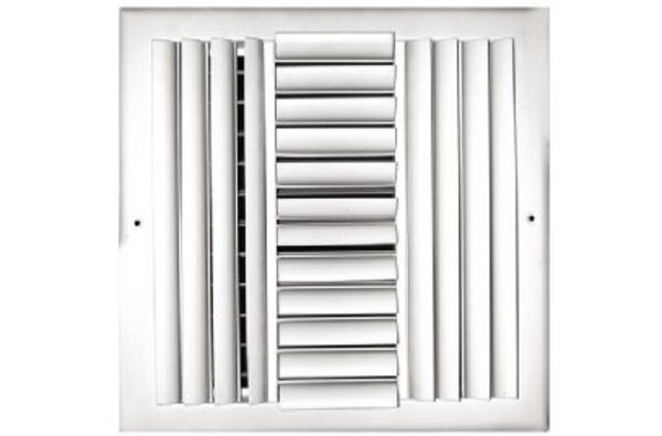 TRUaire A304M/12x12 Aluminum Curved Blade Sidewall/Ceiling Register Front View