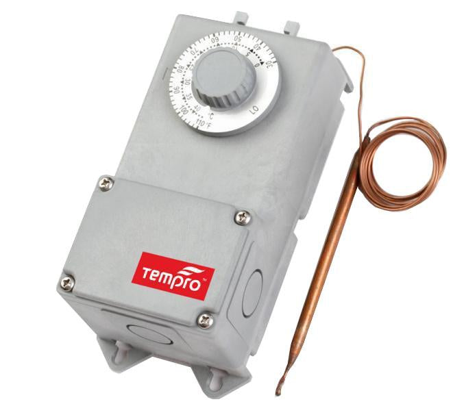 Tempro Industrial Line Voltage Thermostat, Polymeric Housing