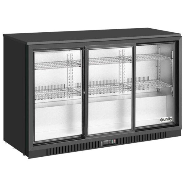 Unity U-BB3 54" Three Sliding Door Merchandising Bar Cooler Side View
