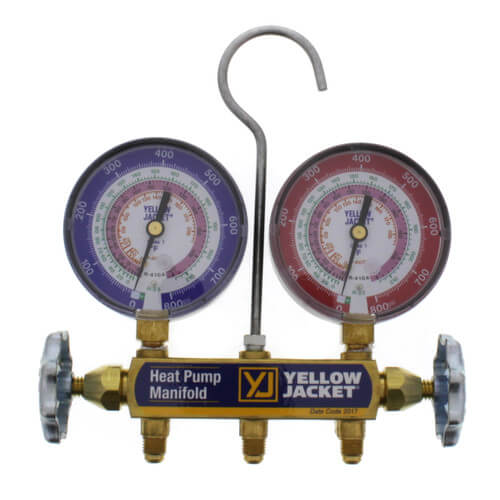 Yellow Jacket R22/R407C/R410A Heat Pump Manifold Front View