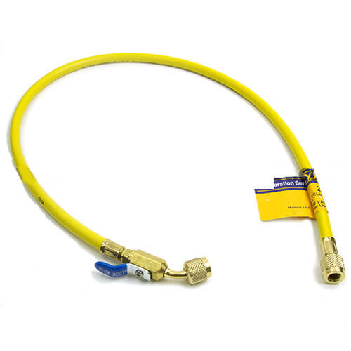 Yellow Jacket Plus II Charging Hose with Ball Valve Side View