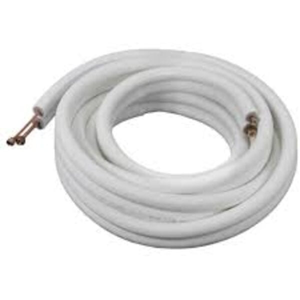 1/4" LL x 3/8" SL Mini Split Refrigerant Line Set w/ Flare Nuts, 3/8" Insulation (50 Ft.) Side View