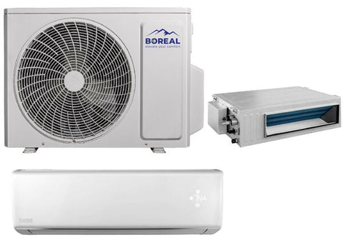Boreal 24,000 BTU Dual Zone Wall Mounted/Slim Duct Mini Split System (12k, 12k) 208-230V Front View