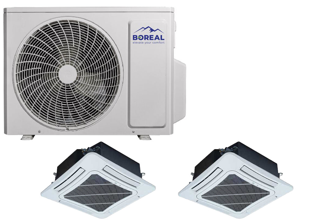 Boreal 30,000 BTU Dual Zone Wall Mount Ductless Mini Split System (18k, 12k) 208-230V Front View