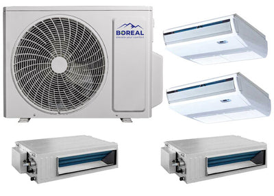 Boreal 36,000 BTU 4-Zone Universal Floor/Ceiling/Slim Duct Mini Split System (9k, 9k, 9k, 9k ) 208-230V Front View