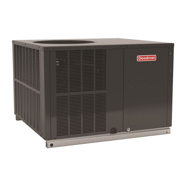 GPCM32441 2 Ton 13.4 SEER2 Multi-Position Goodman Packaged Air Conditioner Side View