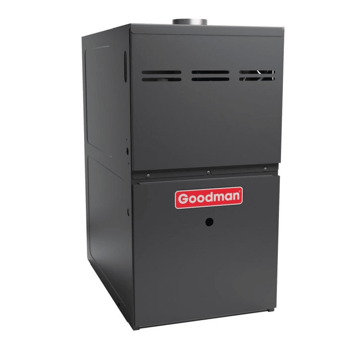 GR9S801005CN 100,000 BTU 80% AFUE 9-Speed Single Stage Goodman Gas Furnace - Upflow/Horizontal Side View 