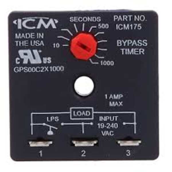 ICM ICM175 Bypass Timer (10-1,000 Second Knob Adjust. Delay) Front View