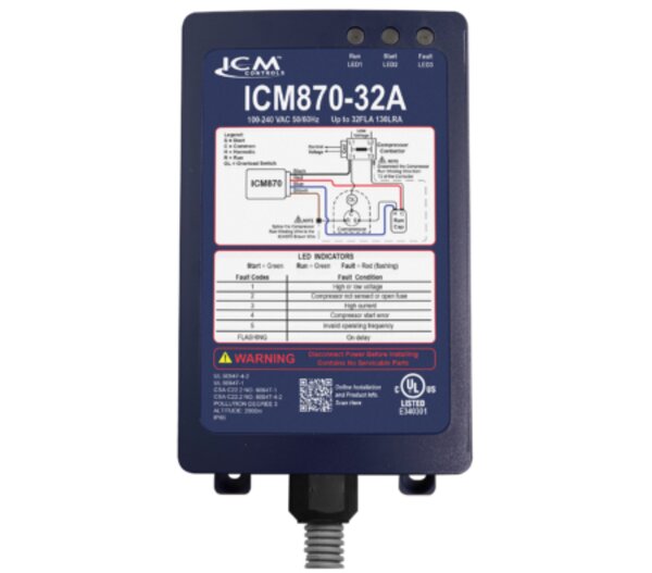 ICM ICM870-32A Soft Start, Built-in Start Capacitor, Over/Under Voltage Monitoring, Over-Current Protection, Current 32A Front View