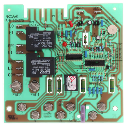 ICM ICM275C Fan Blower Control, Direct OEM Replacement - Dual On/Off Delay Timer Front View