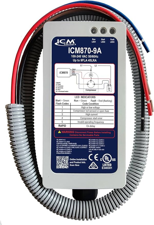 ICMICM870-9A Soft Start, Built-in Start Capacitor, Over/Under Voltage Monitoring, Over-Current Protection, Current 9A