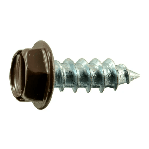 Malco HW6X3/8ZT 3/8" (Length) 1/4" (Head Size) Slotted Hex Zip-in Sheet Metal Screws (1,000 Pack) Front View