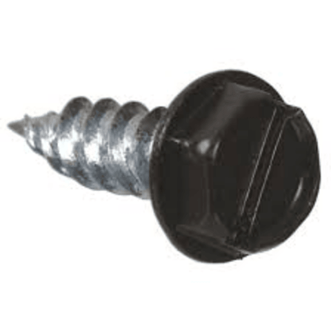 Malco HW6X3/8ZT 3/8" (Length) 1/4" (Head Size) Slotted Hex Zip-in Sheet Metal Screws (1,000 Pack) Front View