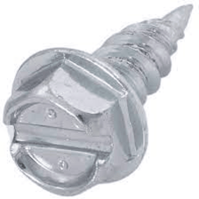 Malco HW7X1/2ZT 1/2" (Length) 1/4" (Head Size) Slotted Hex Washer Head Zip-In Sheet Metal Screws (1,000 Pack) Front View