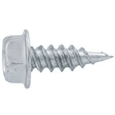 Malco HW7X1/2ZT 1/2" (Length) 1/4" (Head Size) Slotted Hex Washer Head Zip-In Sheet Metal Screws (1,000 Pack) Front View